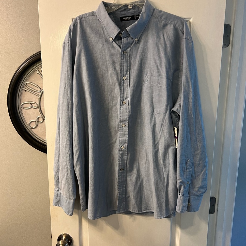 NWT Nautica button down light denim look shirt size XXL